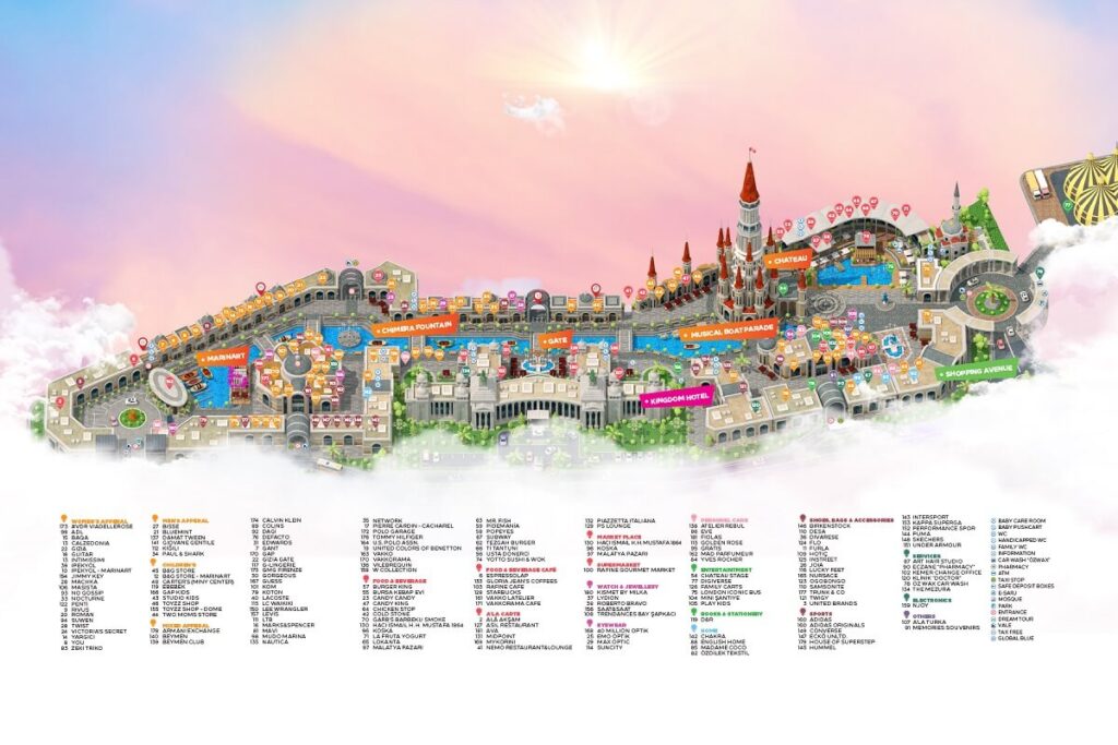 Mapa parku rozrywki The Land of Legends
